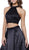 Two Piece Beaded Halter Evening Dress
