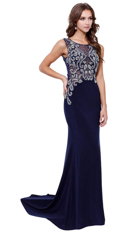 Nox Anabel - 8238 Intricately Embroidered Evening Gown