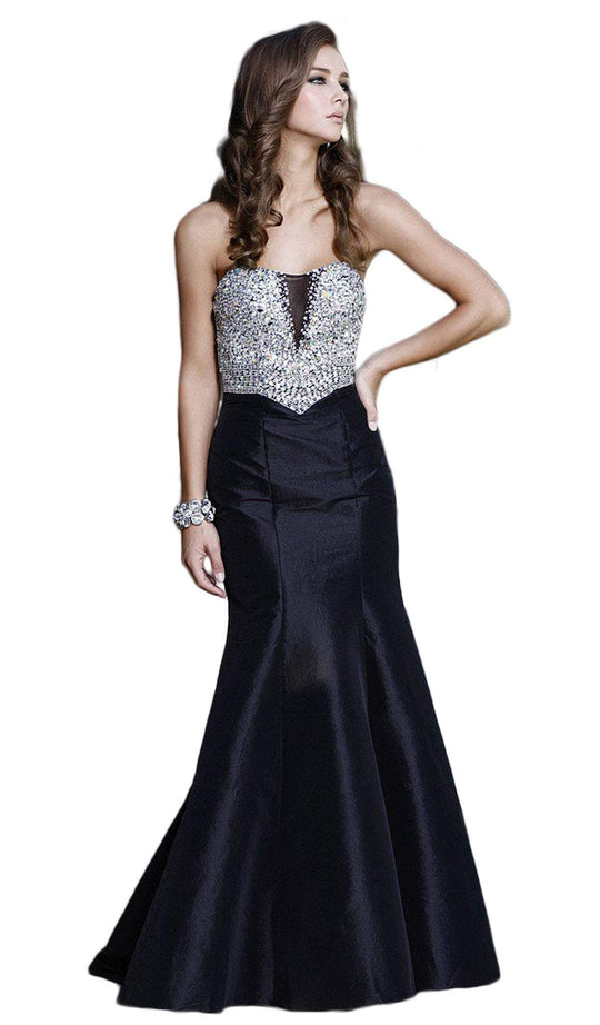 Strapless Sparkling Sequined Sweetheart Long Mermaid Dress