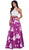 Nox Anabel - 8245 Two-piece Floral Halter A-line Evening Dress