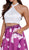 Two-piece Floral Halter A-line Evening Dress