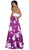 Two-piece Floral Halter A-line Evening Dress