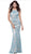 Sleeveless Sequined Lace Evening Dress