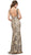 Sleeveless Sequined Lace Evening Dress