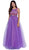 Floral Embroidered Bateau Chiffon Evening Dress