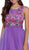 Floral Embroidered Bateau Chiffon Evening Dress