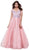Nox Anabel - 8274 Embroidered Bateau Long Evening Gown