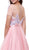 Embroidered Bateau Long Evening Gown