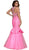 Beaded Illusion Halter Mermaid Dress