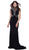 Bedazzled Jewel Illusion Panel Evening Gown