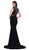 Bedazzled Jewel Illusion Panel Evening Gown
