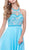 Beaded High Halter Long A-line Dress