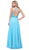 Nox Anabel - 8286 Beaded High Halter Long A-line Dress