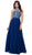 Beaded High Halter Long A-line Dress