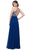 Beaded High Halter Long A-line Dress