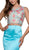 Nox Anabel - 8287 Two-Piece Crop Top Floral Lace Long Dress
