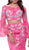 Two-Piece Embroidered Circular Flounce Sleeve Evening Dress
