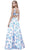Nox Anabel - 8290 Floral Print Sleeveless Open Back Evening Dress