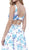 Floral Print Sleeveless Open Back Evening Dress
