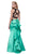 Sexy Sleeveless Two-piece Jewel Trumpet Dress