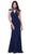 Beaded Crisscrossed Open Back Evening Gown