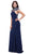 Beaded Crisscrossed Open Back Evening Gown