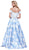 Lace Off Shoulder Floral A-Line Gown