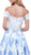 Lace Off Shoulder Floral A-Line Gown