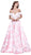 Lace Off Shoulder Floral A-Line Gown