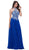 Nox Anabel - 8305 High Halter Neck Floral A-line Evening Gown
