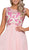 Nox Anabel - 8306 Floral Applique Illusion Bateau A-line Dress