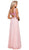 Floral Applique Illusion Bateau A-line Dress