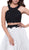 Two-Piece Contrast Lace Embellished Evening Gown