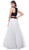 Two-Piece Contrast Lace Embellished Evening Gown
