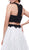 Two-Piece Contrast Lace Embellished Evening Gown