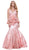 Embellished Sleeveless Ruffled Peplum Evening Gown