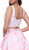 Two-Piece Wide V-Neckline Floral A-line Evening Gown