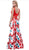 Nox Anabel - 8313 Two-Piece Sleeveless Floral Trumpet Evening Dress