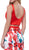 Two-Piece Sleeveless Floral Trumpet Evening Dress