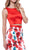 Two-Piece Sleeveless Floral Trumpet Evening Dress