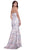 Strapless Sweetheart Floral Trumpet Evening Gown