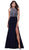 Rhinestone Embellished Halter Illusion Evening Gown