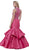 Beaded High Neck Ruffled Mermaid Evening Gown