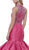 Beaded High Neck Ruffled Mermaid Evening Gown