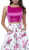 Bateau Neck Two-Piece Floral A-line Evening Gown