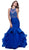 Sleeveless Halter Neck Beaded Long Mermaid Dress