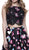 Two-Piece Bateau Butterfly Printed Evening Gown