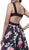 Sleeveless Deep V-Neck Floral Evening Dress