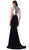 Contrast Jewel Illusion Paneled Evening Gown