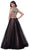 Two-Piece Cap Sleeve Sheer Jewel Evening Dress